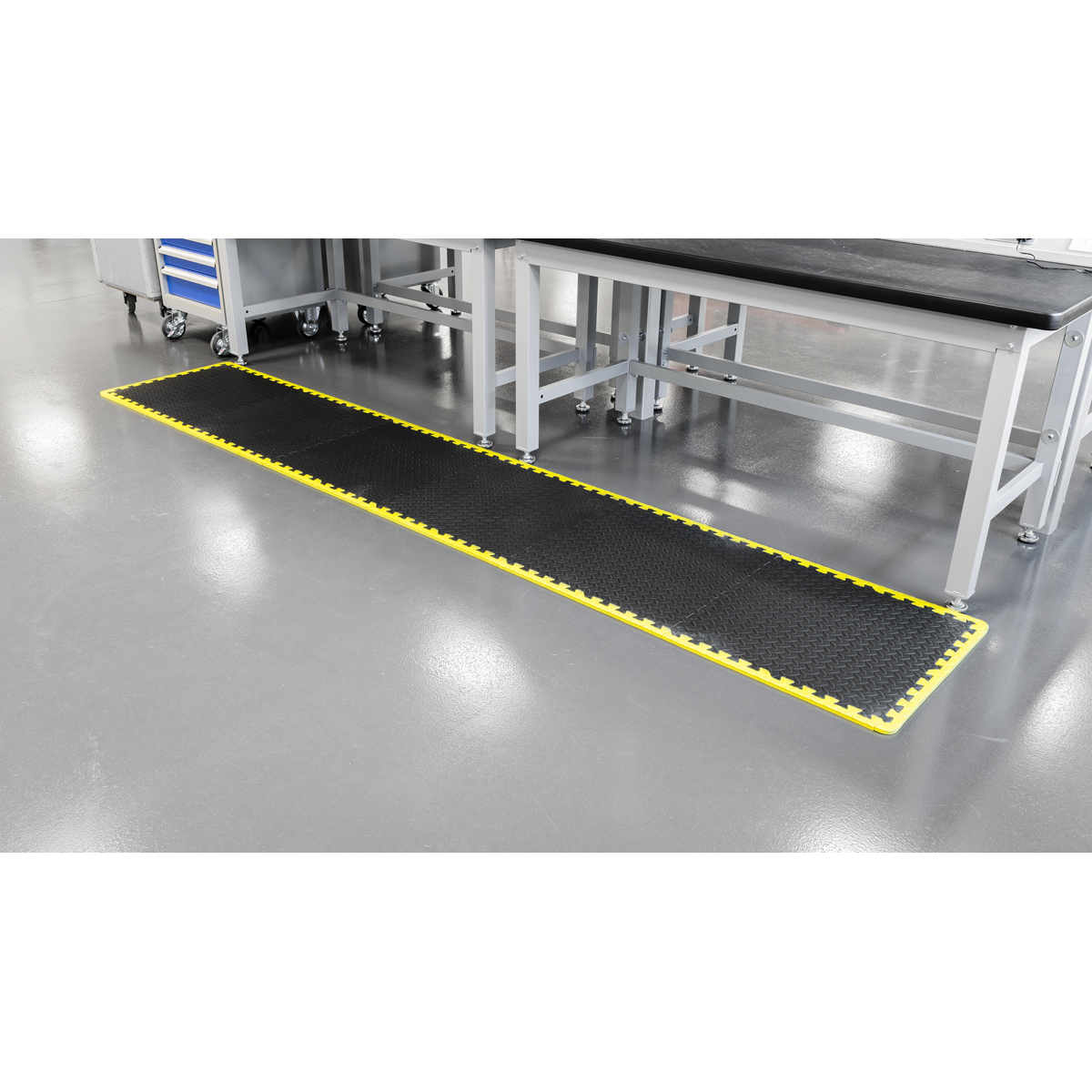 Sealey MIC1218Y3 Interlocking EVA Foam Workshop Mat Set with Hi-Vis Edges 1240 x 1825mm - additional view 3