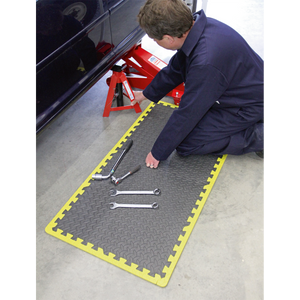 Sealey MIC1218Y3 Interlocking EVA Foam Workshop Mat Set with Hi-Vis Edges 1240 x 1825mm - additional view 7