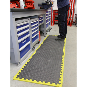 Sealey MIC1218Y3 Interlocking EVA Foam Workshop Mat Set with Hi-Vis Edges 1240 x 1825mm - additional view 10