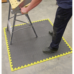 Sealey MIC1218Y3 Interlocking EVA Foam Workshop Mat Set with Hi-Vis Edges 1240 x 1825mm - additional view 12