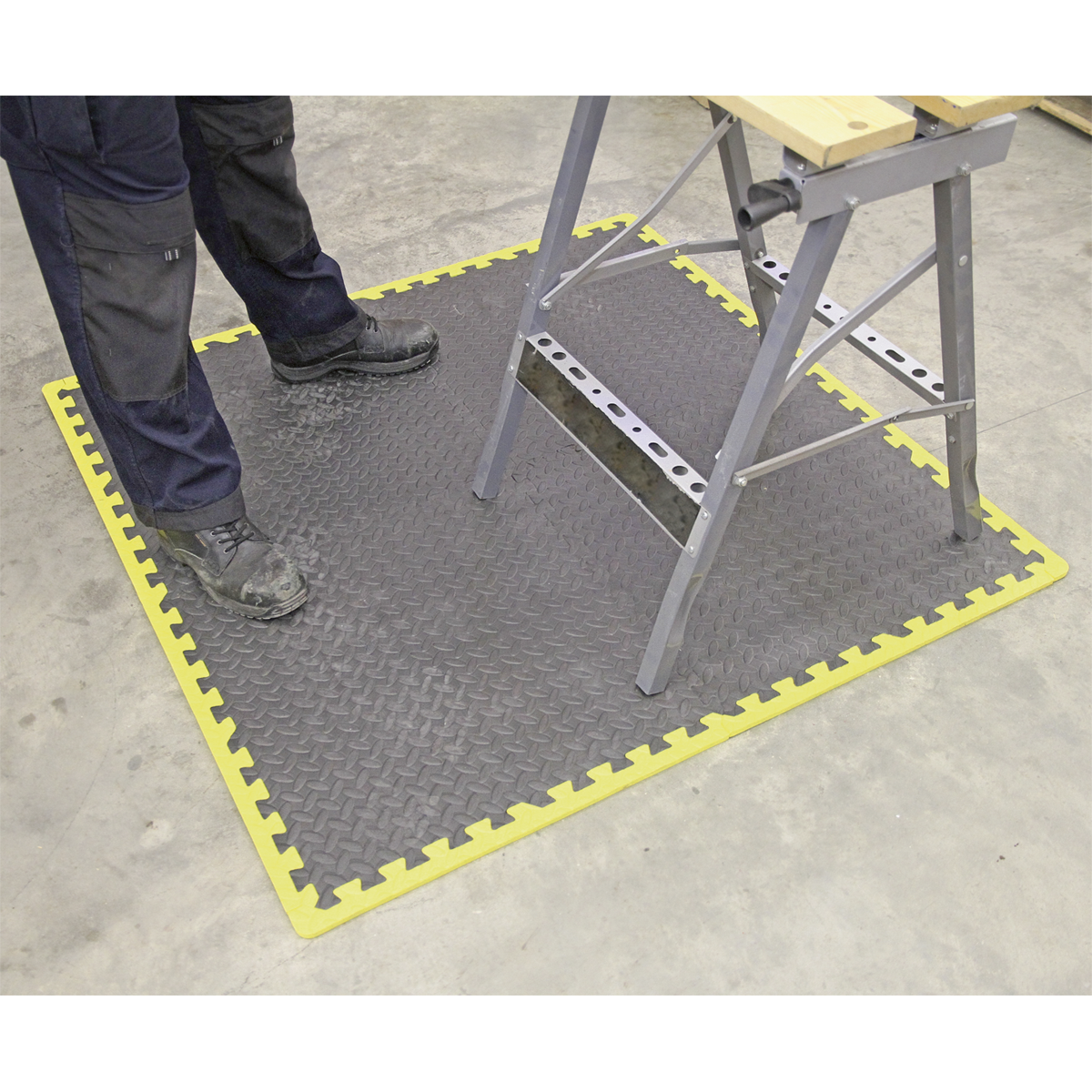 Sealey MIC1218Y3 Interlocking EVA Foam Workshop Mat Set with Hi-Vis Edges 1240 x 1825mm - additional view 13