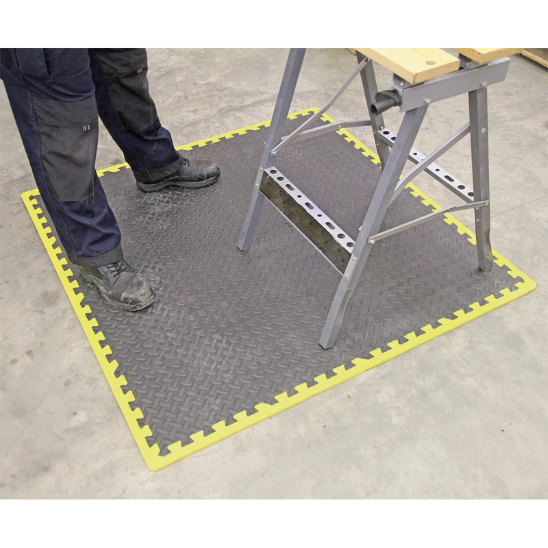 Sealey MIC1218Y3 Interlocking EVA Foam Workshop Mat Set with Hi-Vis Edges 1240 x 1825mm - additional view 13