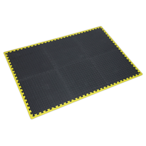 Sealey MIC1218Y3 Interlocking EVA Foam Workshop Mat Set with Hi-Vis Edges 1240 x 1825mm