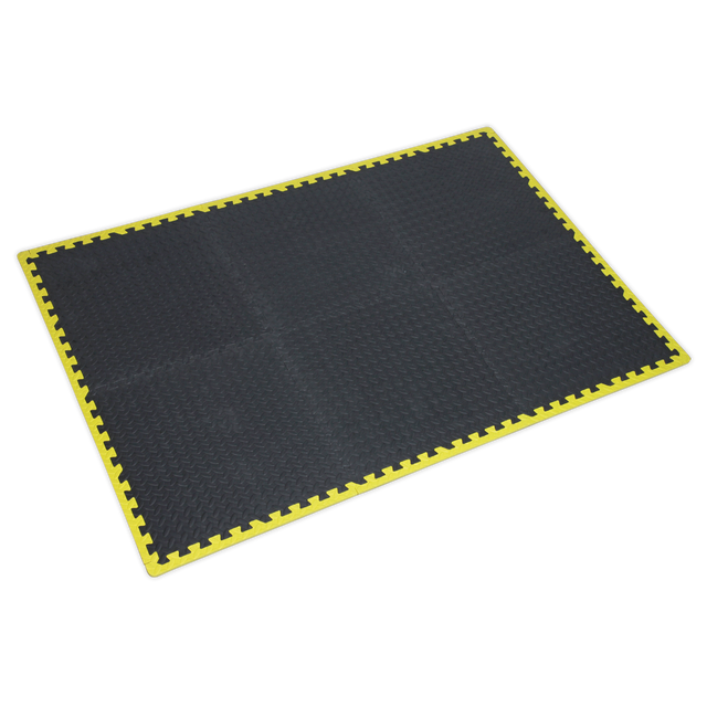 Sealey MIC1218Y3 Interlocking EVA Foam Workshop Mat Set with Hi-Vis Edges 1240 x 1825mm