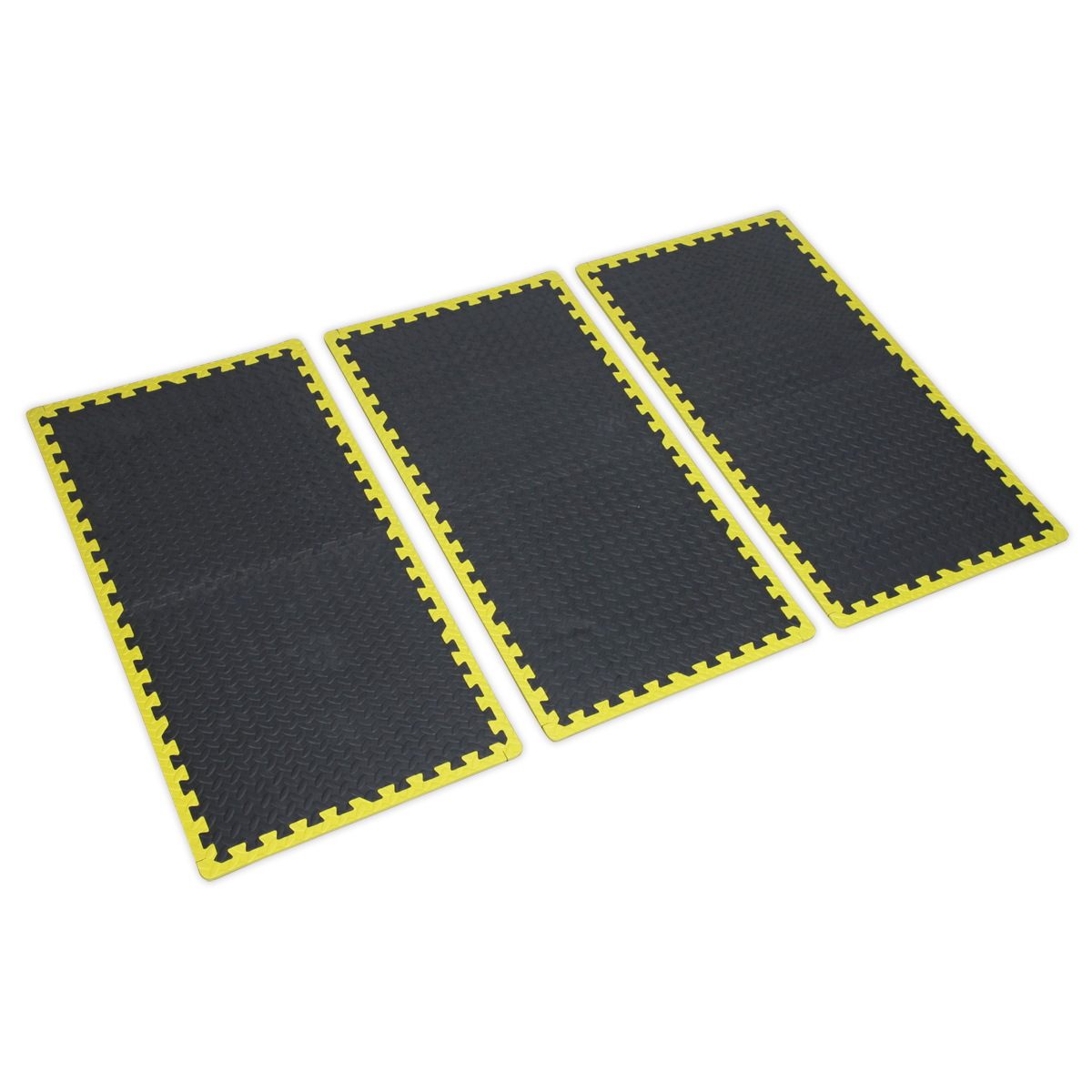 Sealey MIC1218Y3 Interlocking EVA Foam Workshop Mat Set with Hi-Vis Edges 1240 x 1825mm - additional view 4