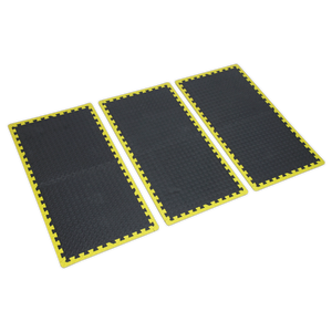 Sealey MIC1218Y3 Interlocking EVA Foam Workshop Mat Set with Hi-Vis Edges 1240 x 1825mm - additional view 4