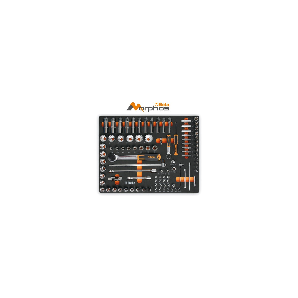 Beta Eva Foam Tray With Long 1/4 Inch And 1/2 Inch Sockets - MM100MH