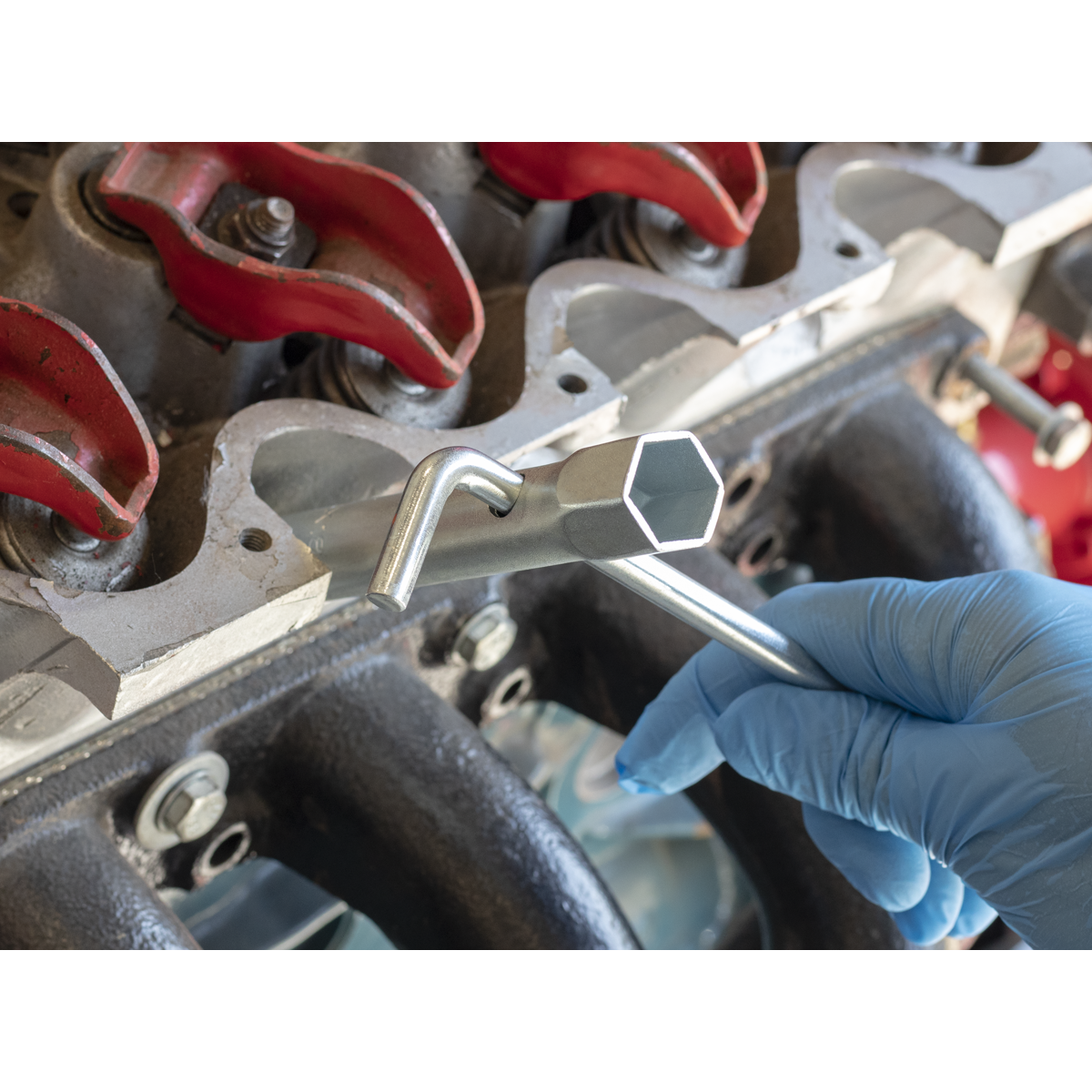 Sealey MS157 Long Reach Double End Spark Plug Box Spanner with L-Bar 16/18mm - additional view 5