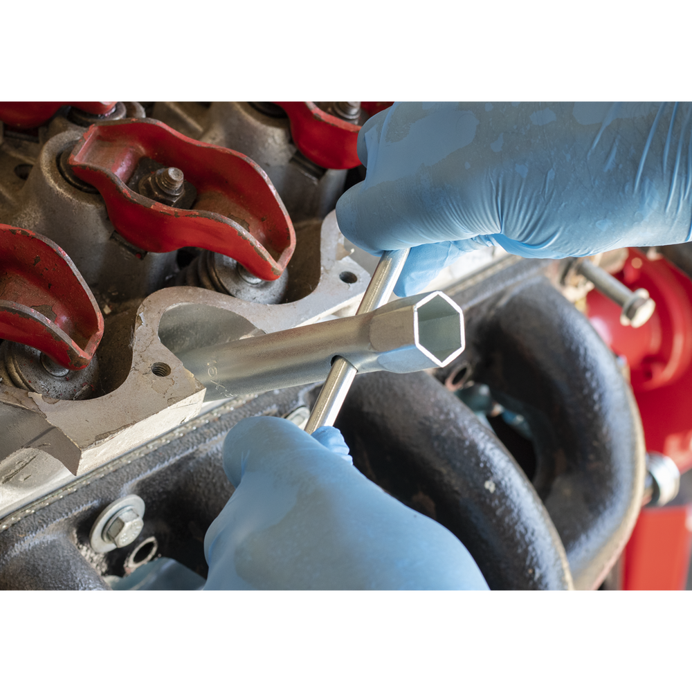 Sealey MS157 Long Reach Double End Spark Plug Box Spanner with L-Bar 16/18mm - additional view 6