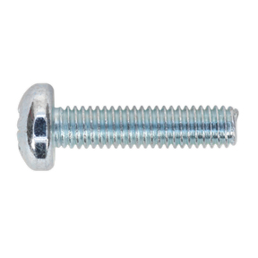 Sealey MSP625 Zinc Plated Pan Head Pozi Machine Screw M6 x 25mm, DIN 7985Z - Pack of 50