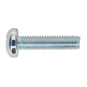 Sealey MSP625 Zinc Plated Pan Head Pozi Machine Screw M6 x 25mm, DIN 7985Z - Pack of 50