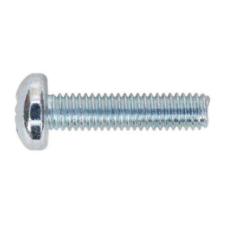 Sealey MSP625 Zinc Plated Pan Head Pozi Machine Screw M6 x 25mm, DIN 7985Z - Pack of 50