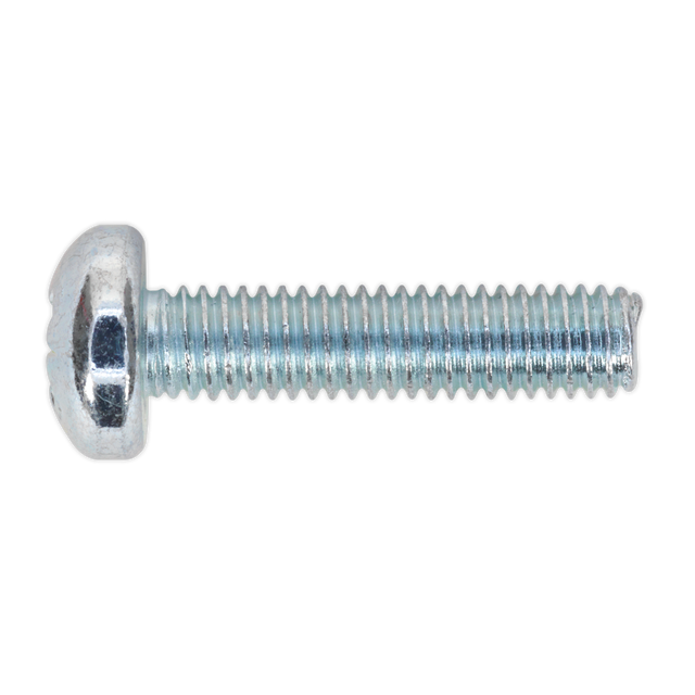 Sealey MSP625 Zinc Plated Pan Head Pozi Machine Screw M6 x 25mm, DIN 7985Z - Pack of 50
