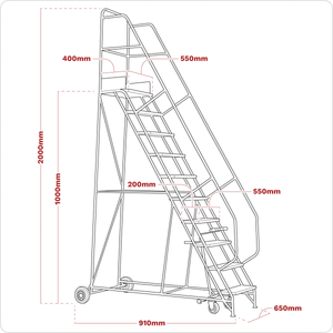 Sealey MSS04 Mobile Safety Steps 4-Tread - additional view 3