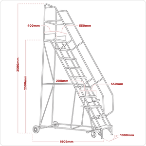 Sealey MSS10 Mobile Safety Steps 10-Tread - additional view 7