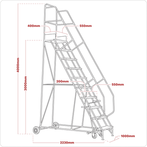 Sealey MSS12 Mobile Safety Steps 12-Tread - additional view 3