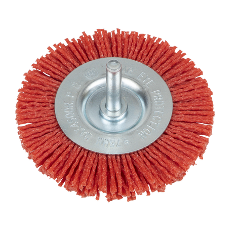 Sealey NFBC75 75mm Nylon Filament Circular Brush with 6mm Shaft