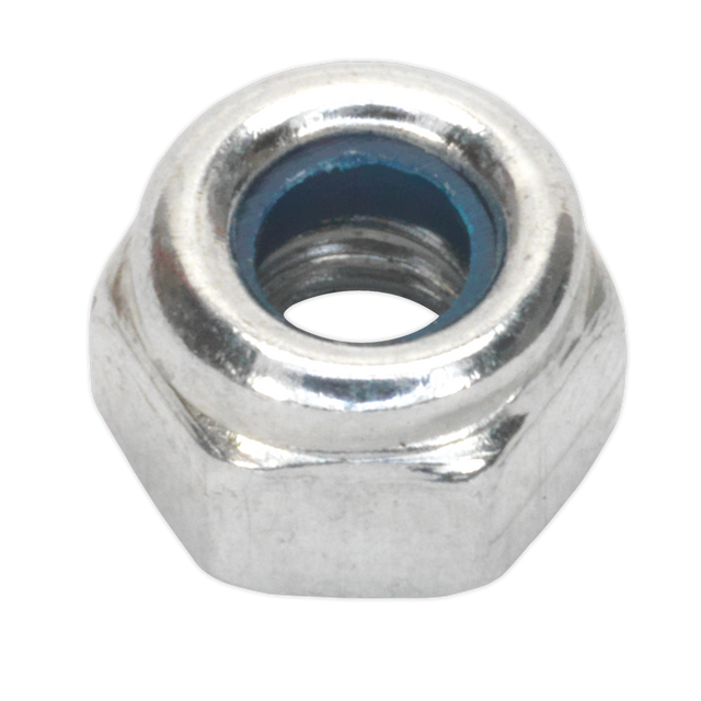 Sealey NLN4 Zinc Plated Nylon Locknut M4, DIN 982 - Pack of 100