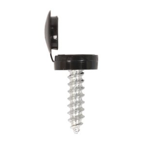 Sealey NPBK50 Numberplate Screw with Flip Cap 4.2 x 19mm, Black - Pack of 50