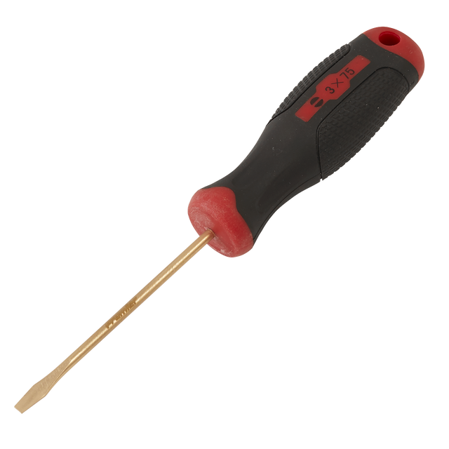 Sealey NS092 Screwdriver Slotted 3 x 75mm - Non-Sparking