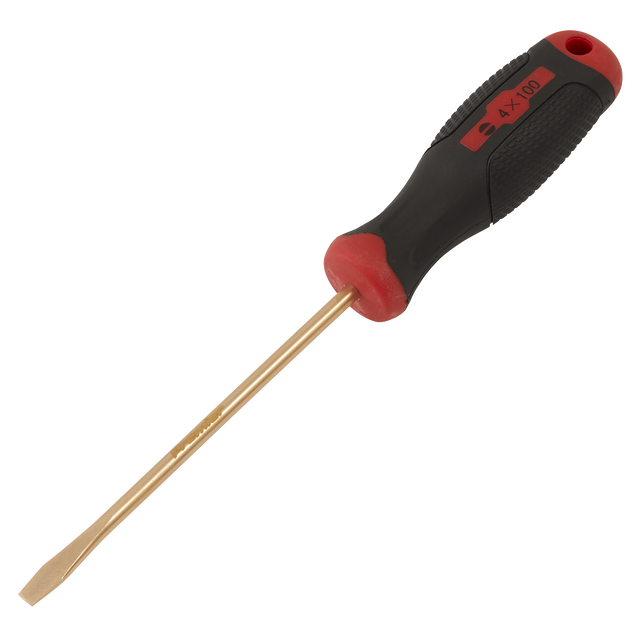 Sealey NS093 Screwdriver Slotted 4 x 100mm - Non-Sparking