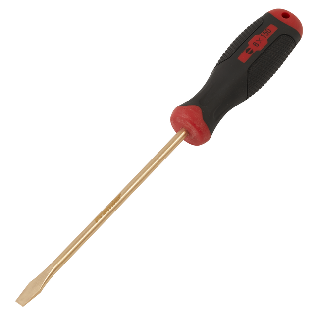 Sealey NS094 Non-Sparking Slotted Screwdriver 6 x 150mm
