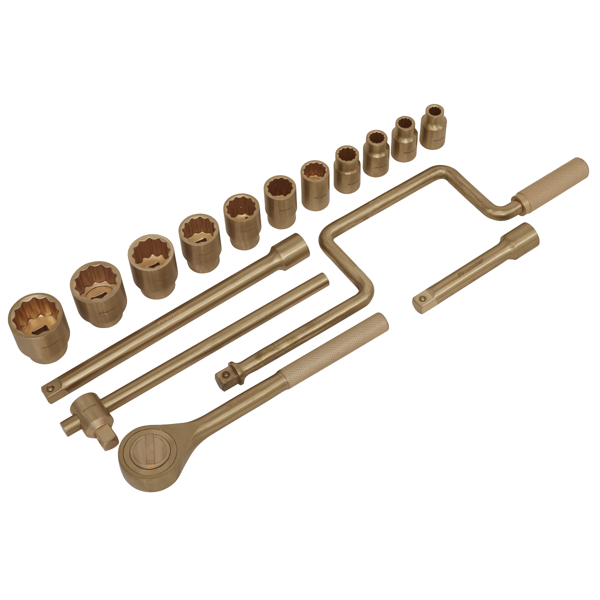 Sealey NS124 Premier Non-Sparking Socket Set 1/2"Sq Drive 17pc