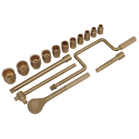 Sealey NS124 Premier Non-Sparking Socket Set 1/2"Sq Drive 17pc