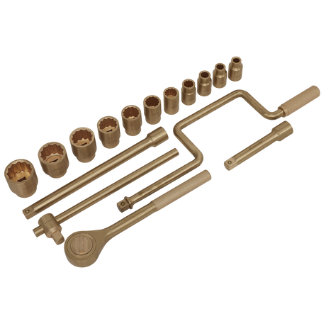 Sealey NS124 Premier Non-Sparking Socket Set 1/2"Sq Drive 17pc