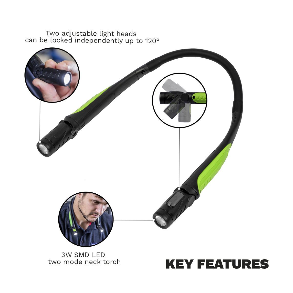 Sealey NT320LED Rechargeable Neck Torch 3W SMD LED - additional view 13