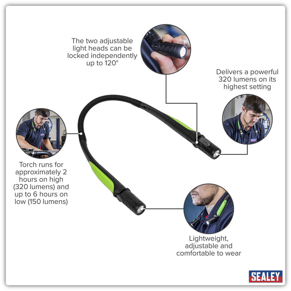 Sealey NT320LED Rechargeable Neck Torch 3W SMD LED - additional view 7