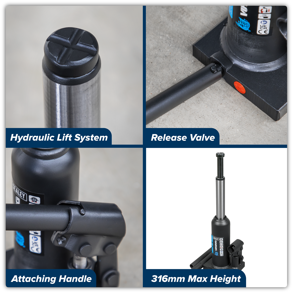 Sealey PBJ2S Viking Bottle Jack 2 Tonne - additional view 8