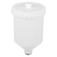 Sealey PC01 Paint Spray Gun Pot with Brass Fitting 600ml - White