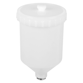 Sealey PC01 Paint Spray Gun Pot with Brass Fitting 600ml - White