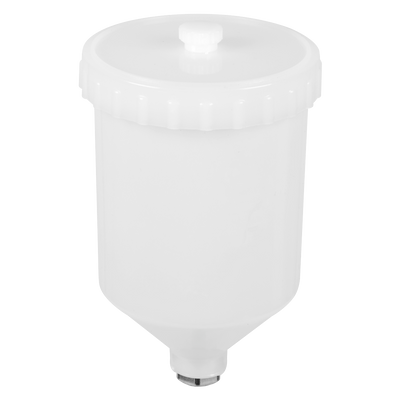 Sealey PC01 Paint Spray Gun Pot with Brass Fitting 600ml - White