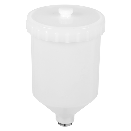 Sealey PC01 Paint Spray Gun Pot with Brass Fitting 600ml - White