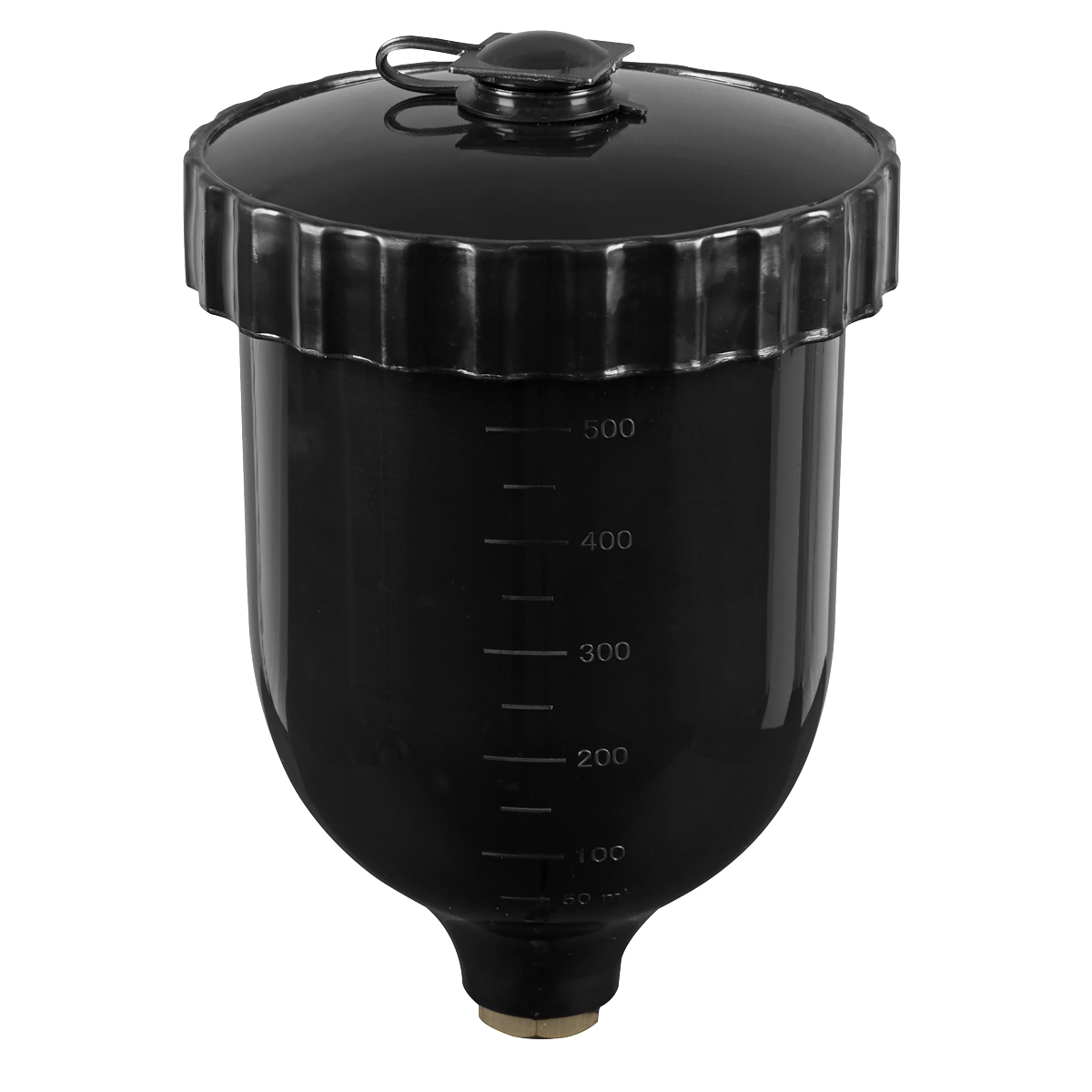 Sealey PC02 UV Paint Spray Gun Pot with Brass Fitting 600ml - Black
