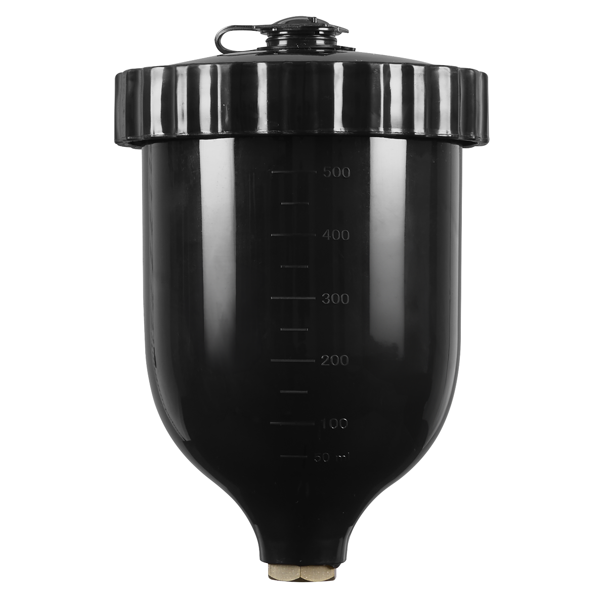 Sealey PC02 UV Paint Spray Gun Pot with Brass Fitting 600ml - Black - additional view 2