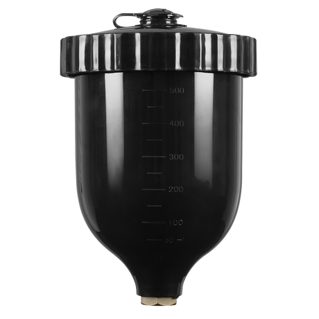 Sealey PC02 UV Paint Spray Gun Pot with Brass Fitting 600ml - Black - additional view 2