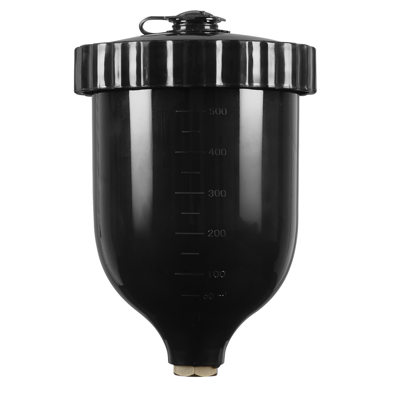 Sealey PC02 UV Paint Spray Gun Pot with Brass Fitting 600ml - Black - additional view 2