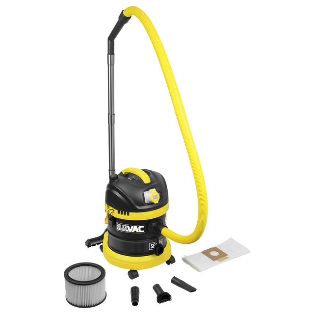 Sealey PC150BV110V BuilderVac® Wet & Dry Vacuum Cleaner 15L Stainless Steel Drum M Class Filtration 110V