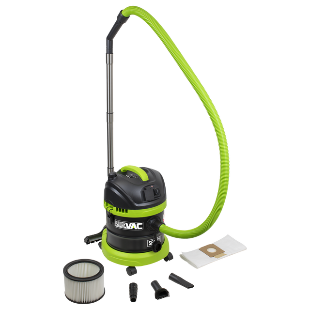 Sealey PC150BV BuilderVac® 15L M Class Vacuum Cleaner Wet & Dry with Stainless Steel Drum 1400W/230V