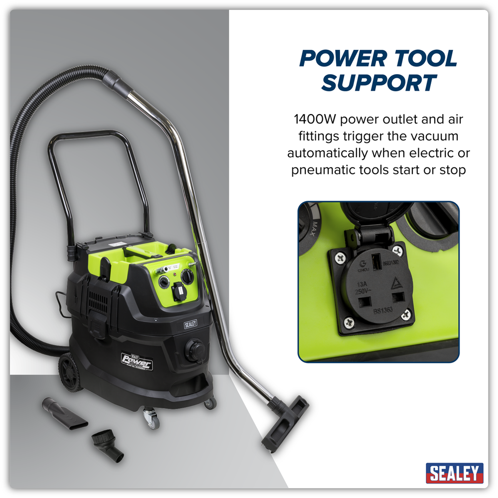 Sealey PC400MA M Class Dust-Free Industrial Wet & Dry Vacuum Cleaner 40L with Autostart for Air/Electric - additional view 6