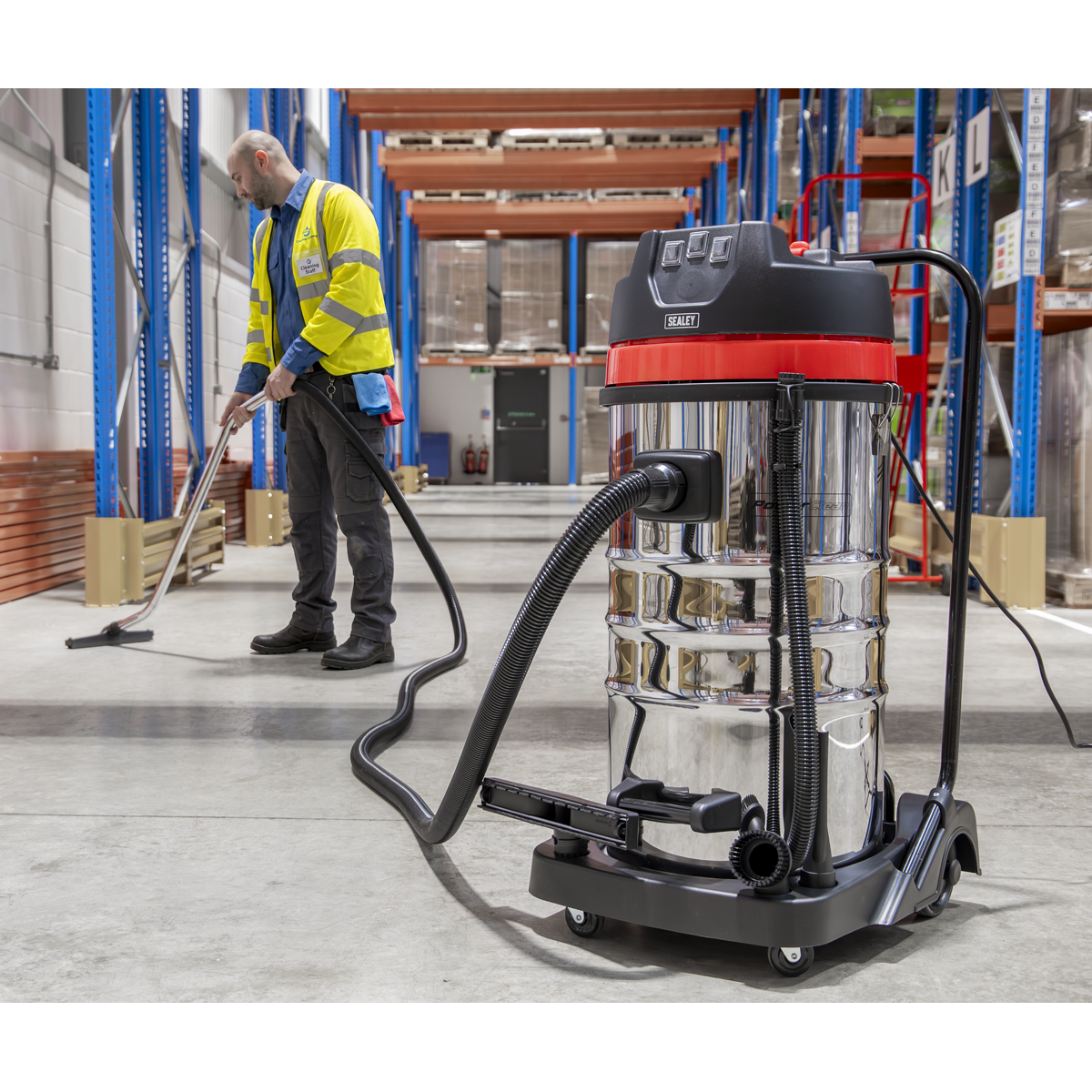 Sealey PC4100 100L Vacuum Cleaner Wet & Dry with Stainless Steel Drum 3000W/230V - additional view 8