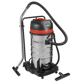 Sealey PC4100 100L Vacuum Cleaner Wet & Dry with Stainless Steel Drum 3000W/230V