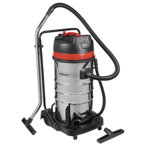 Sealey PC4100 100L Vacuum Cleaner Wet & Dry with Stainless Steel Drum 3000W/230V