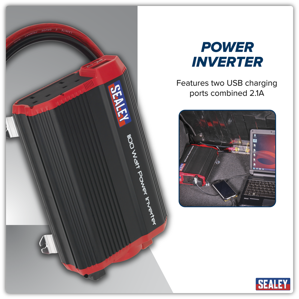 Sealey PI1100 Modified Sine Wave Power Inverter 1100W 12V - additional view 6