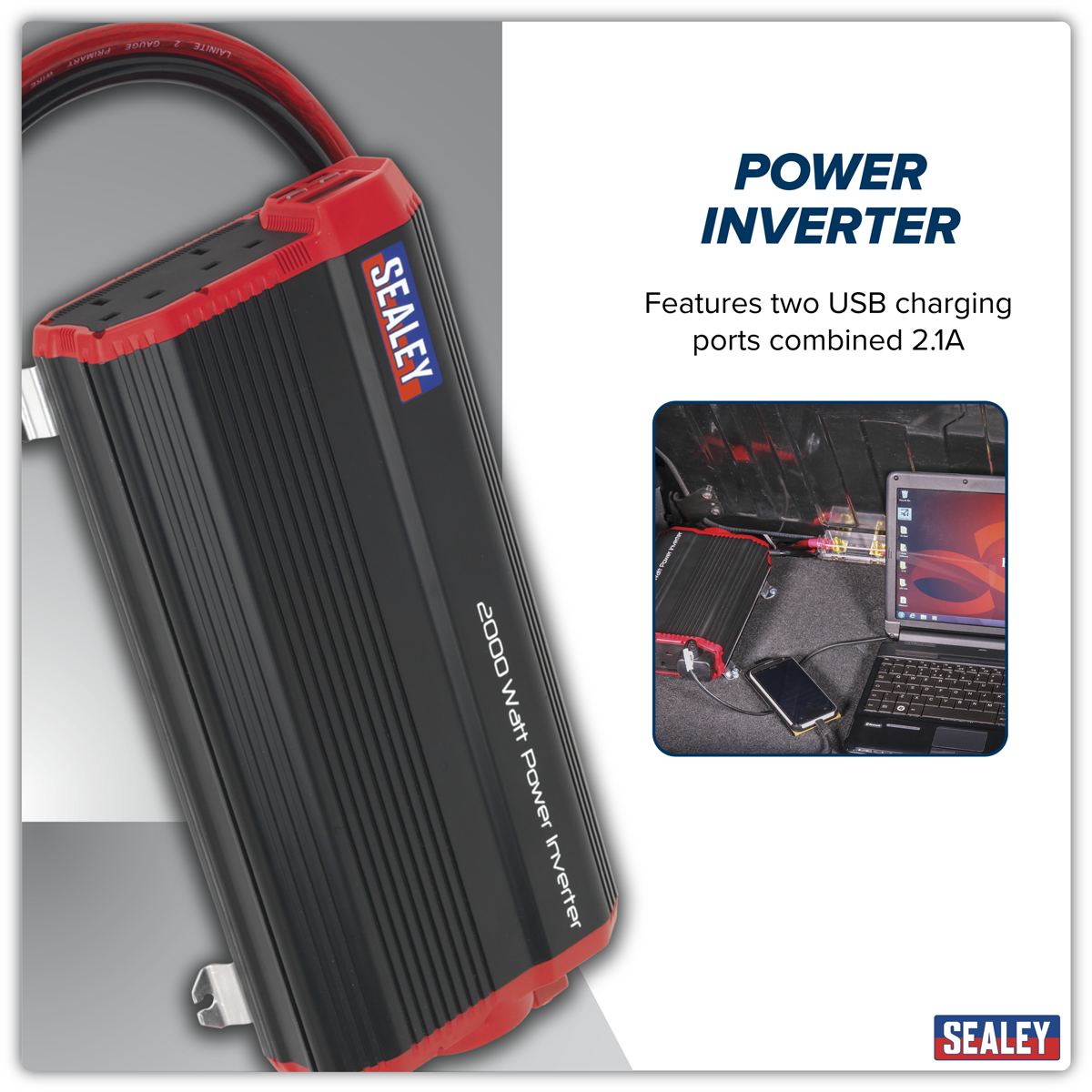Sealey PI2000 Modified Sine Wave Power Inverter 2000W 12V - additional view 16