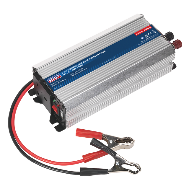 Sealey PI500 Modified Sine Wave Power Inverter 500W 12V DC - 230V ~ 50Hz