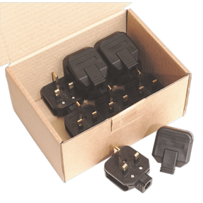 Sealey PL/13/3 13A Heavy-Duty Rewirable Plug - Black - Pack of 10